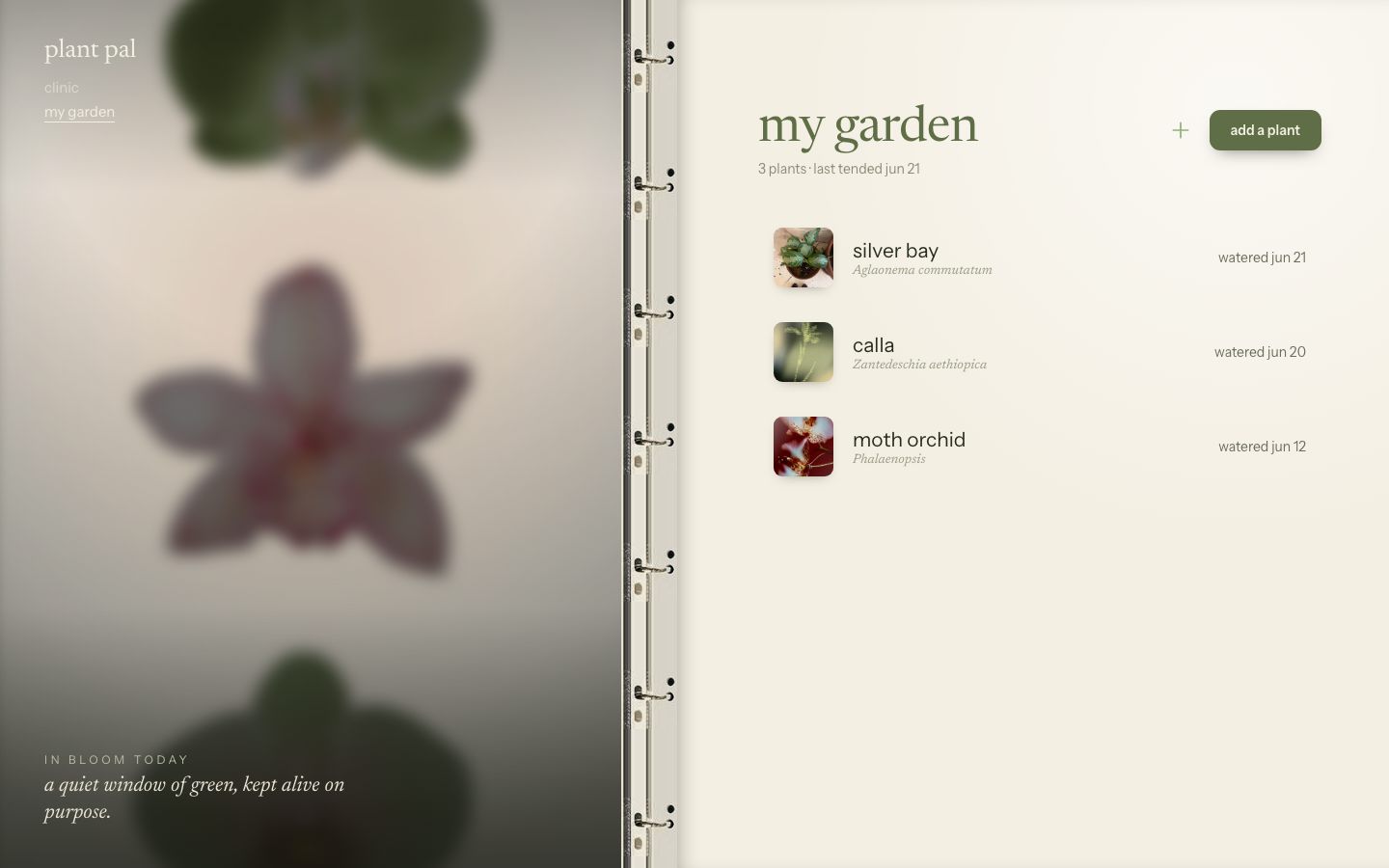 Plant Pal, desktop